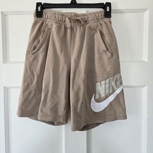 Nike Beige Logo Athletic Shorts